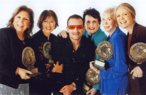 Betty with Bono and her fellow 2008 Minerva Award Winners